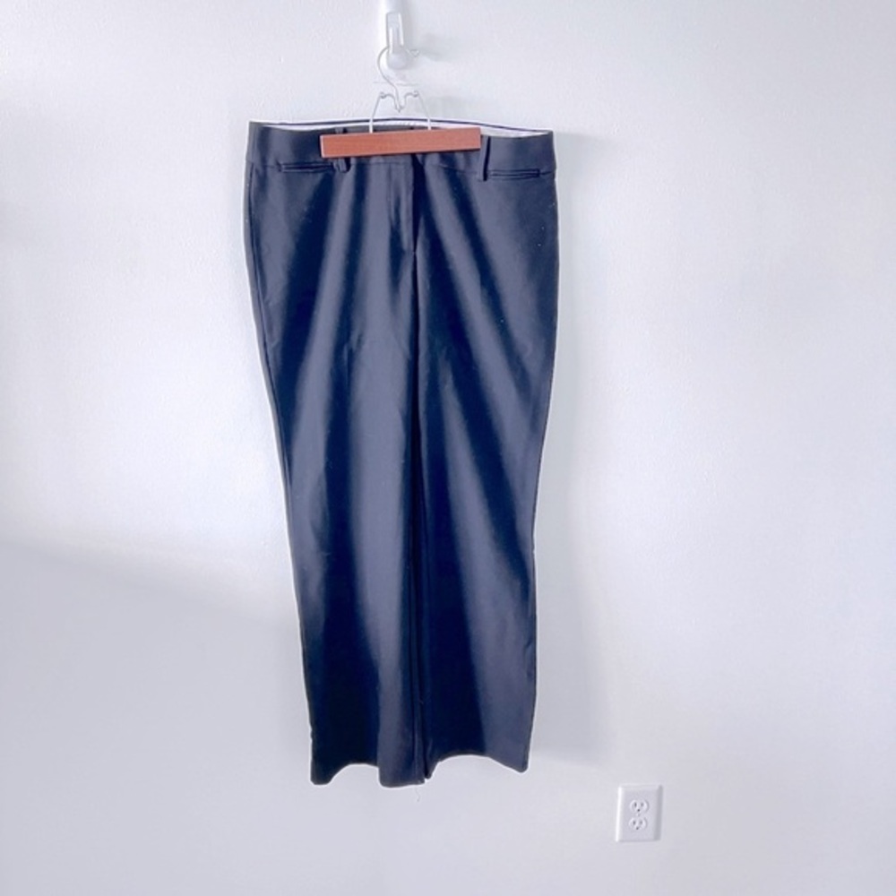 LOFT Julie Trouser Mid Waist Wide Leg Black Trouser Size 10
